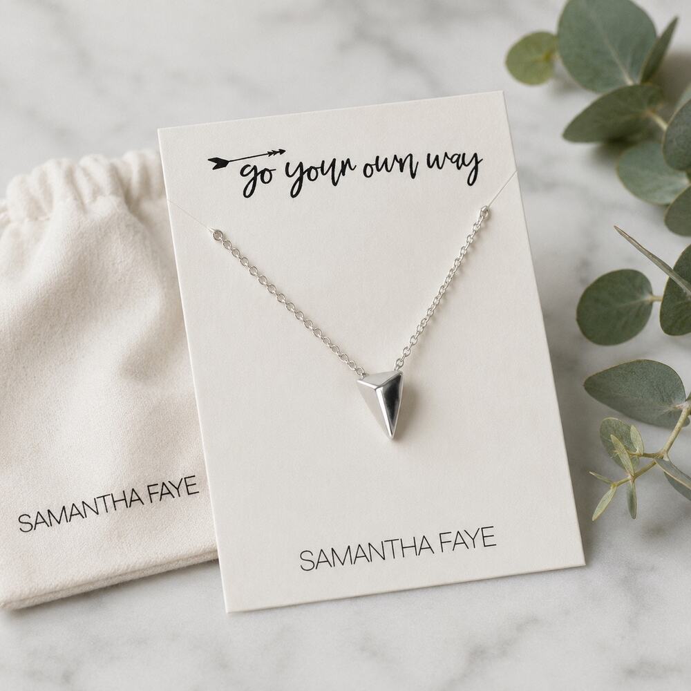 Samantha Faye Sterling Silver Arrowhead Necklace NWT Courage, Strength